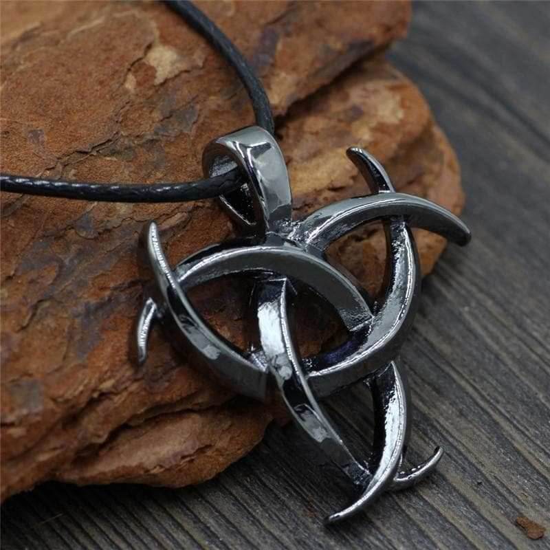 Vikings Triple Horn of Odin Stainless Steel Necklace - 