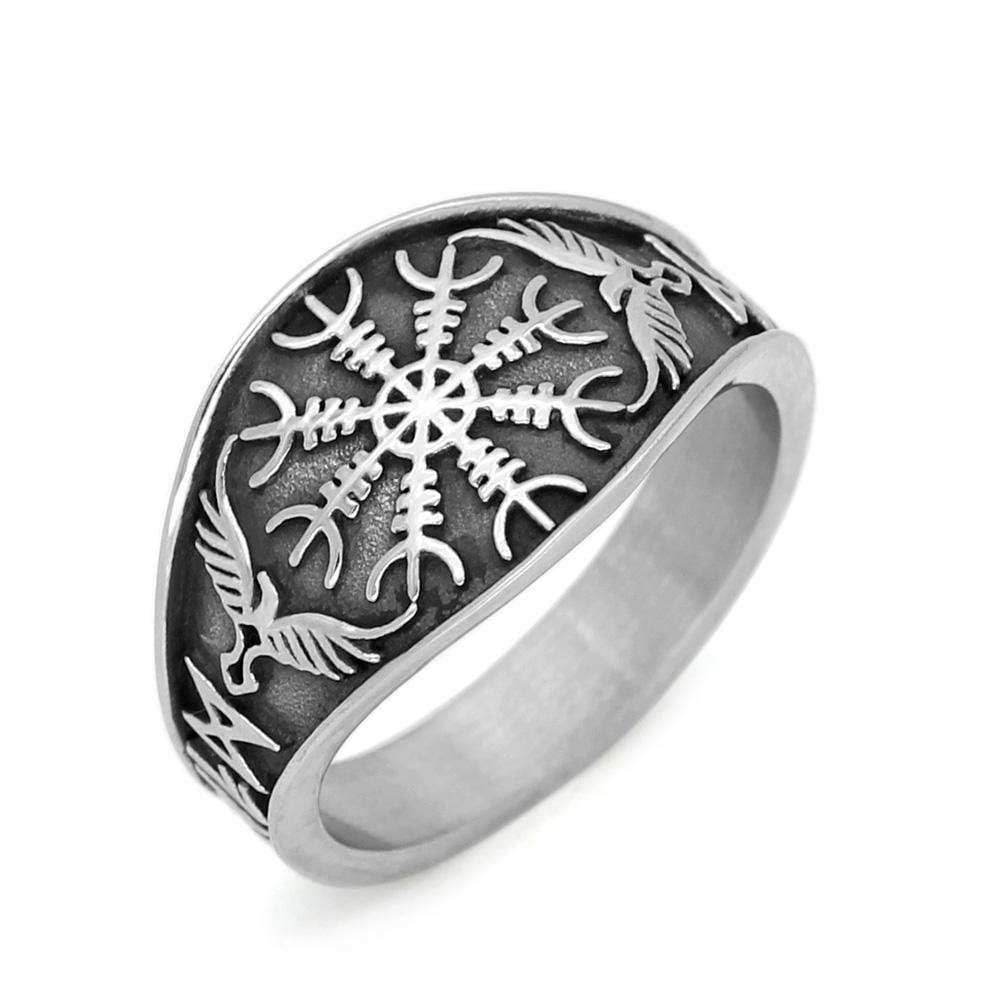 Vikings Helm of Awe Stainless Steel Ring - 9