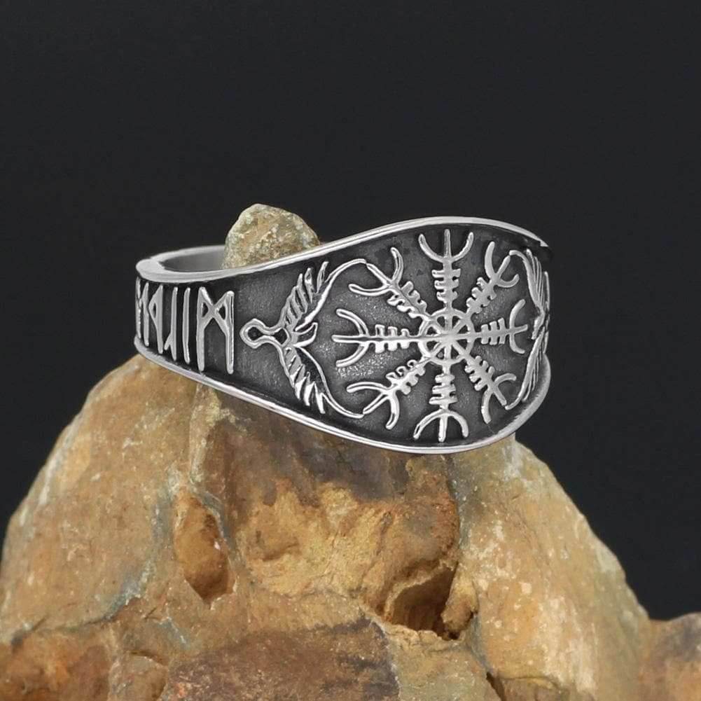 Vikings Helm of Awe Stainless Steel Ring - 9