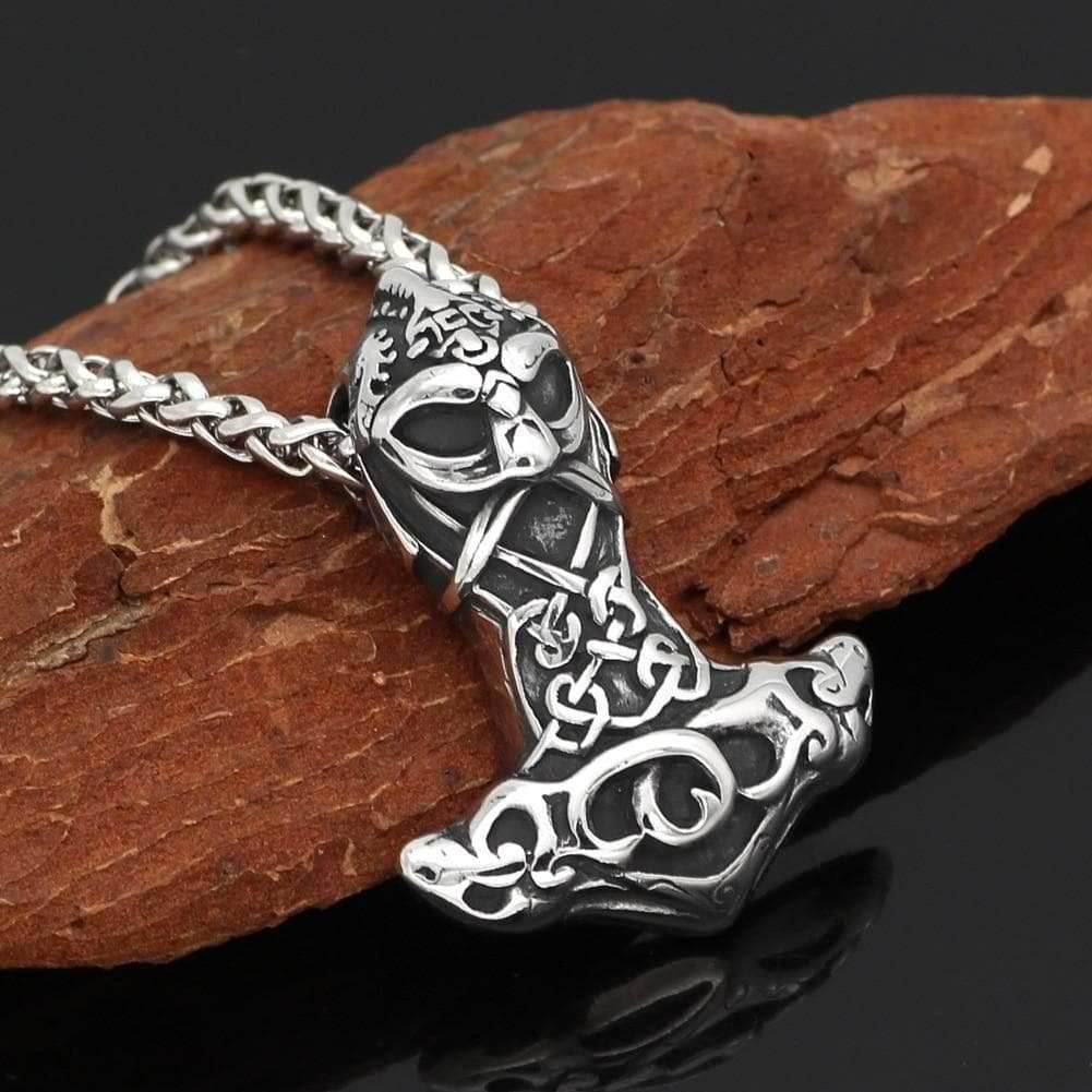 Viking Mjolnir Thor's Hammer Necklace - 