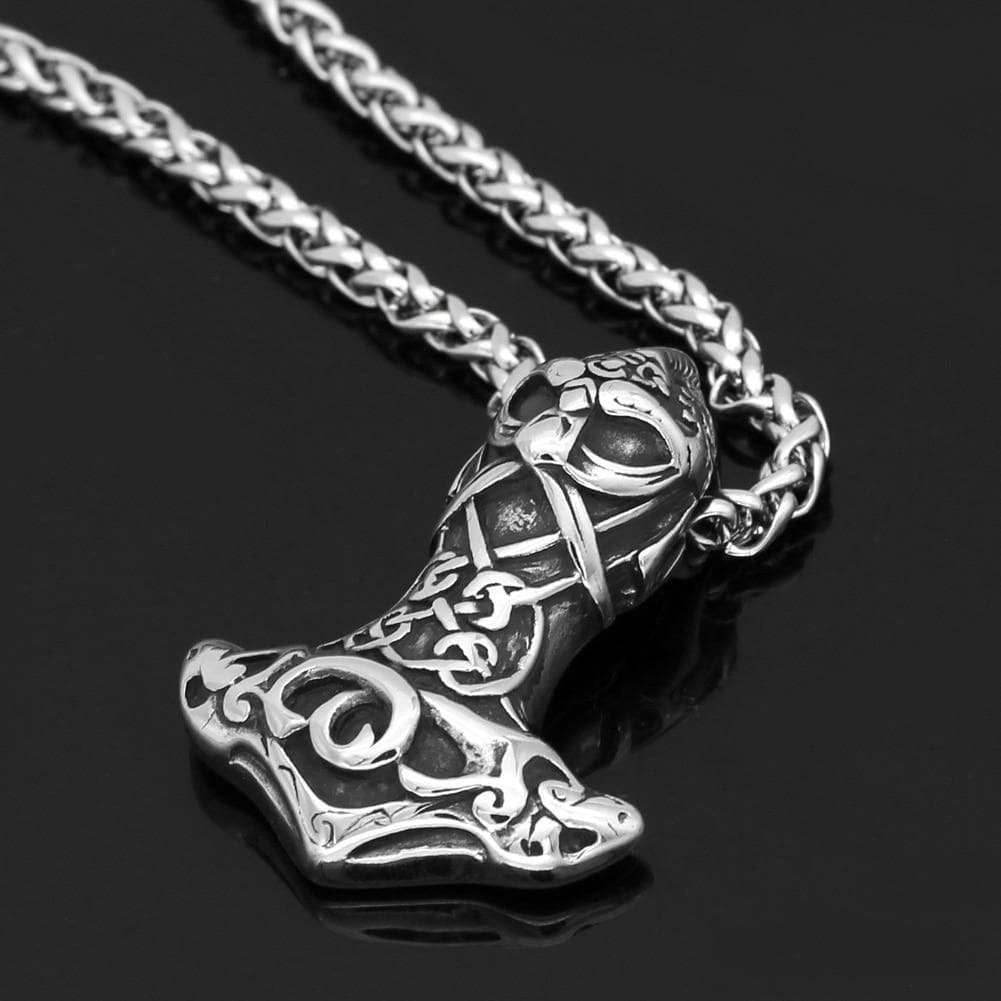 Viking Mjolnir Thor's Hammer Necklace - 