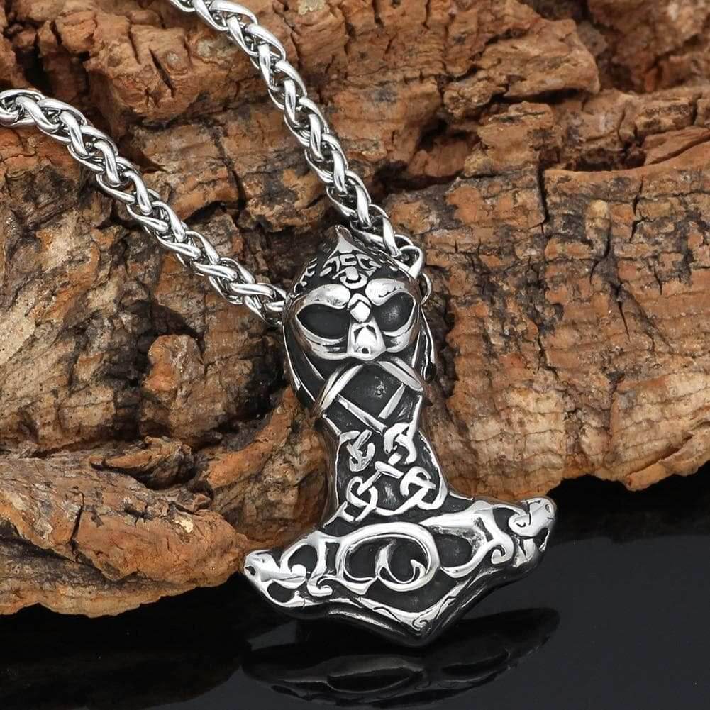 Viking Mjolnir Thor's Hammer Necklace - 