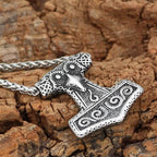 Viking Raven Mjolnir Necklace - 