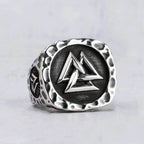 Vikings Valknut Stainless Steel Ring - US 9