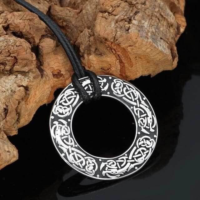 Viking Jörmungandr Necklace - Leather Cord / 60 CM / 24 IN