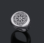 Vikings Helm of Awe Valknut Stainless Steel Ring - 9