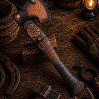Vindflaug Viking Axe – Hand Forged 1095 Carbon Steel & Leather Grip