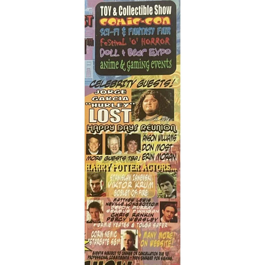 Rare 2006 Comic Con Horror Fest Vintage Collectible Show Card