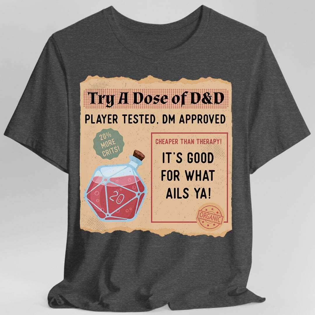 Vintage DnD Health Potion T-Shirt - Dark Heather / S