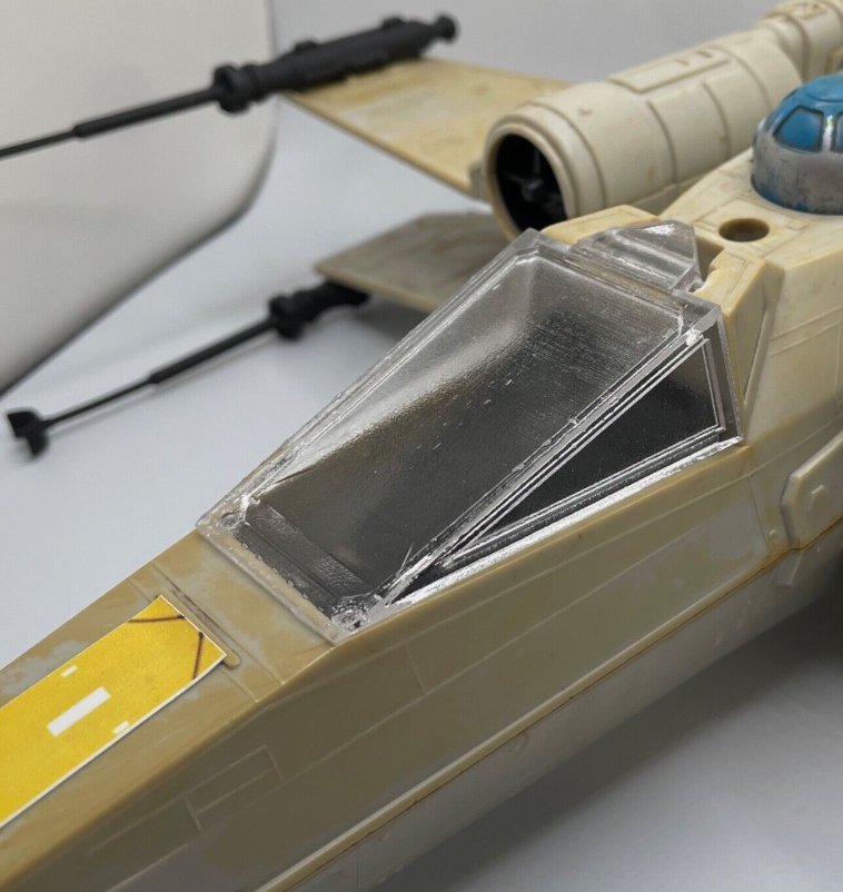 Vintage Star Wars X Wing fighter Canopy Glass Reproduction Part 1978 Kenner Toys