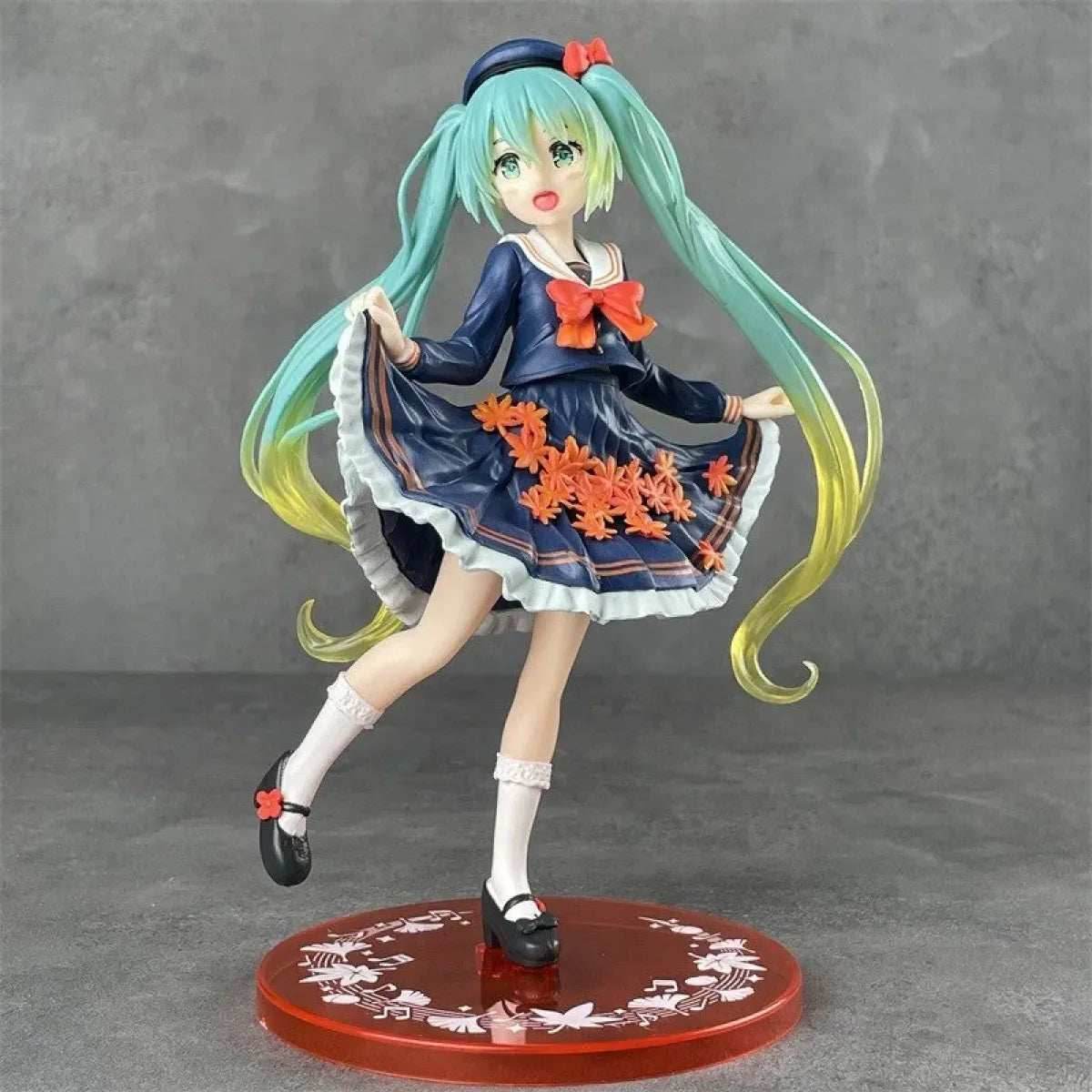 Adorable Anime Miku: Chibi Virtual Idol PVC Action Figure - Maple leaf Hatsune