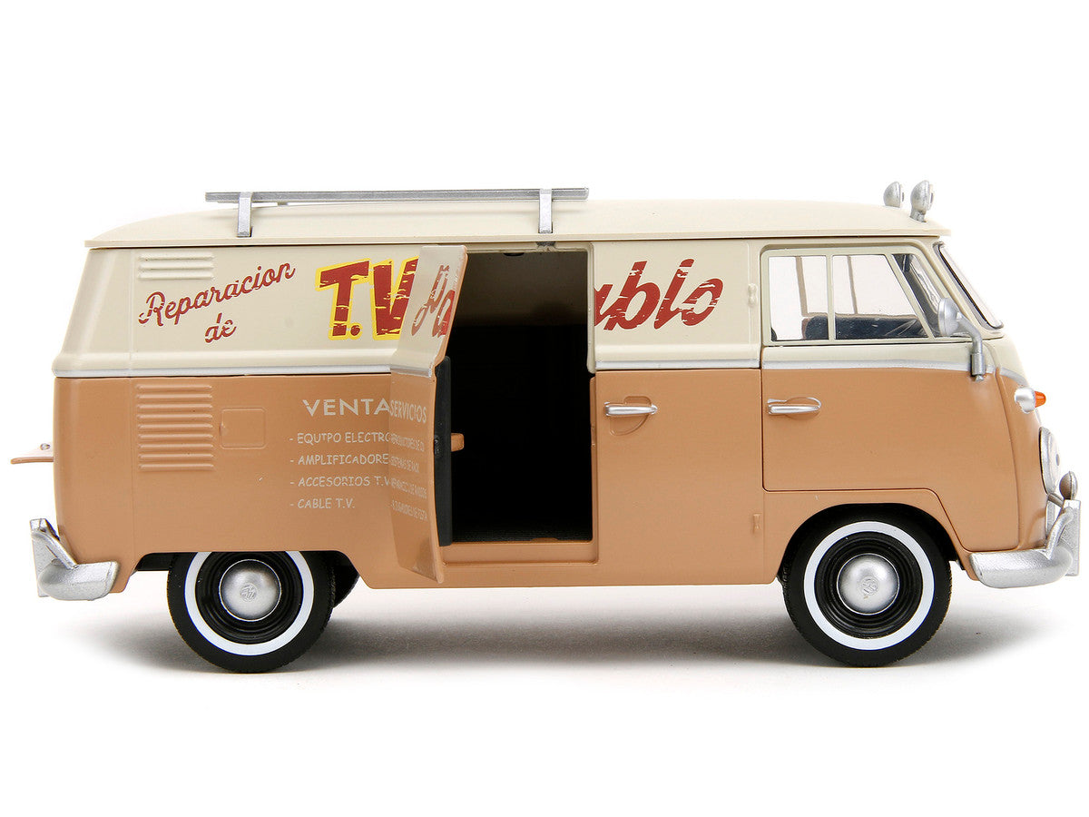 Volkswagen Bus "WheelJack" Tan and Beige "Frank's TV Repair"