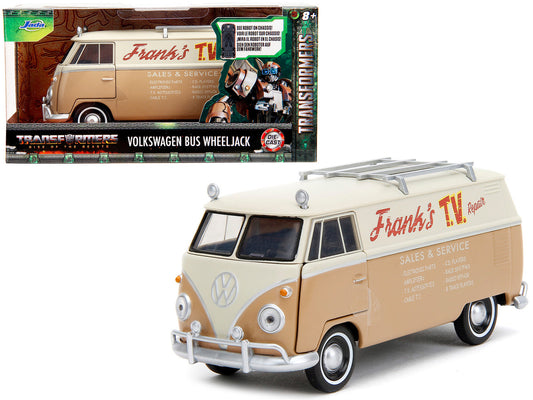 Volkswagen Bus "WheelJack" Tan and Beige "Frank's TV Repair" "Transformers: Rise of the Beasts" (2023) Movie "Hollywood Rides" Series 1/32 Diecast Model Car by Jada