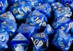 Vortex Dice Polyhedral Blue/Gold 7-Die Set - 