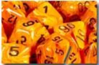 Vortex Dice Polyhedral Orange/Black 7-Die Set - 