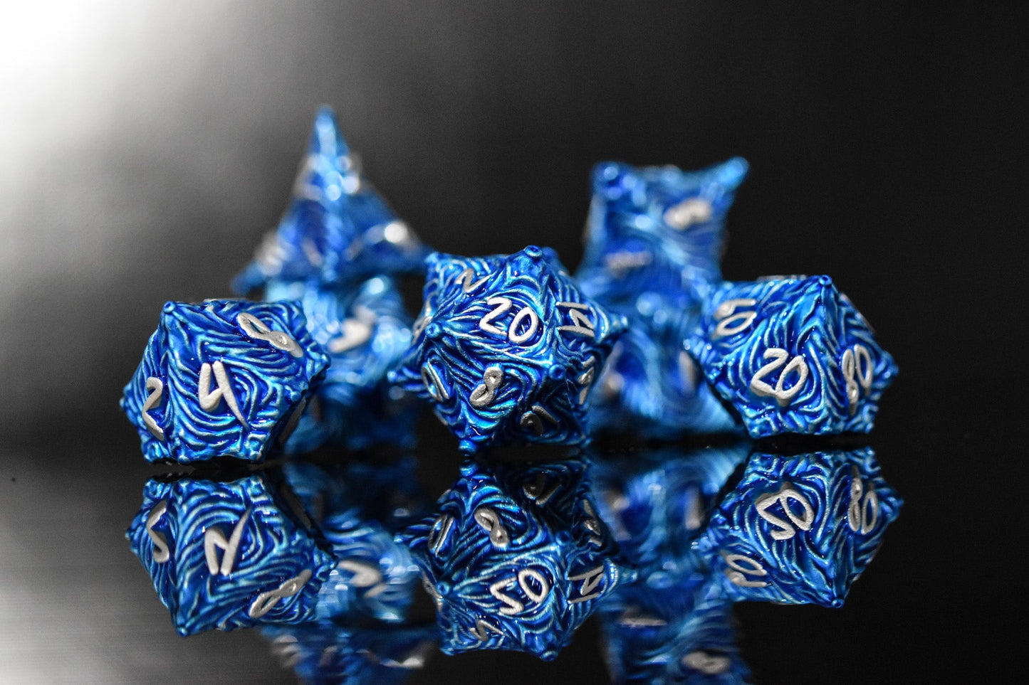 Vortex Warp Metal Dice Set - Blue