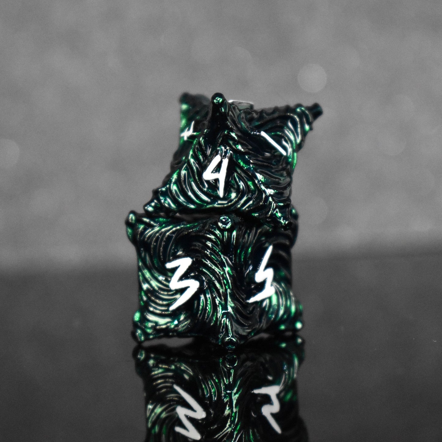 Vortex Warp Metal Dice Set - Deep Green