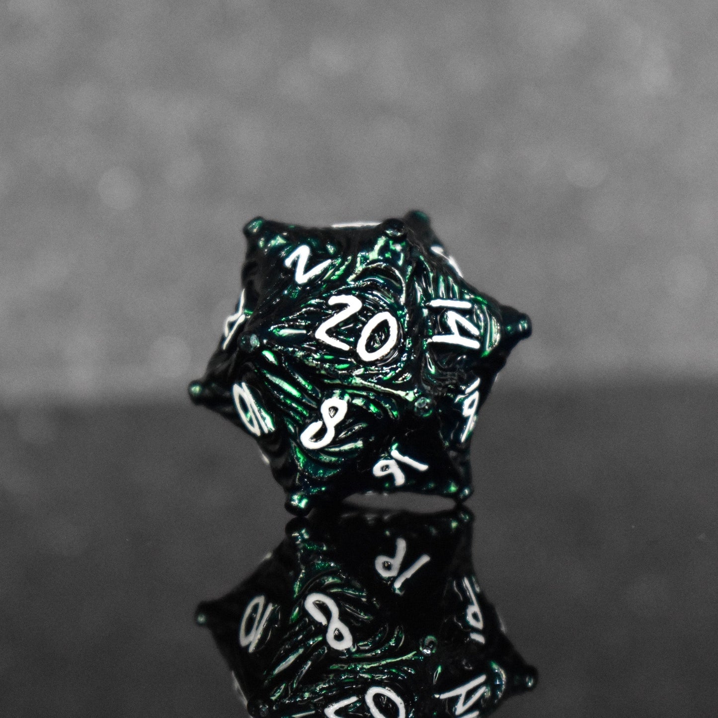 Vortex Warp Metal Dice Set - Deep Green