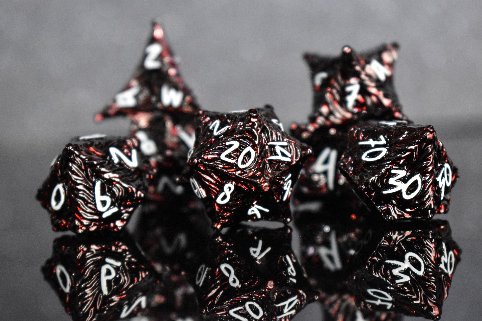 Vortex Warp Metal Dice Set - Deep Red