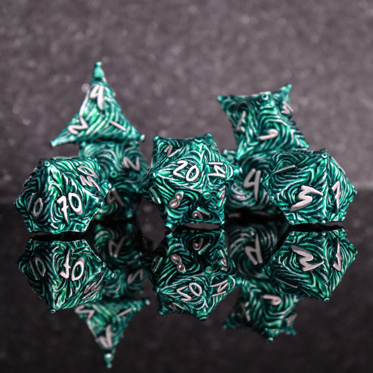 Vortex Warp Metal Dice Set - Green