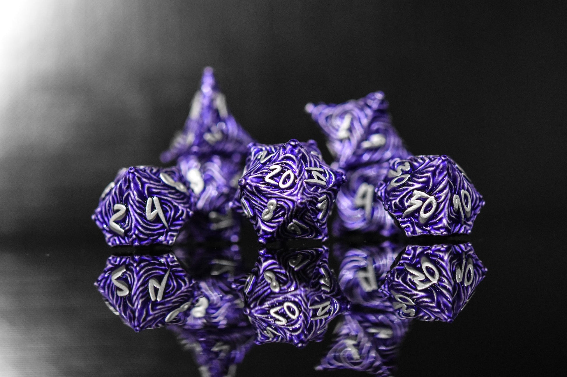 Vortex Warp Metal Dice Set - Purple