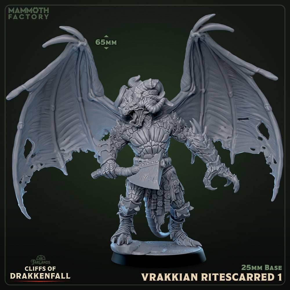 Vrakkian Ritescarred: Sculpt 1 (Male Winged Dragonborn Barbarian) - 