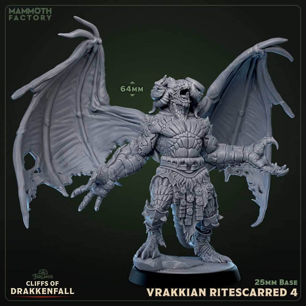 Vrakkian Ritescarred: Sculpt 4 (Male Winged Dragonborn Barbarian) - 