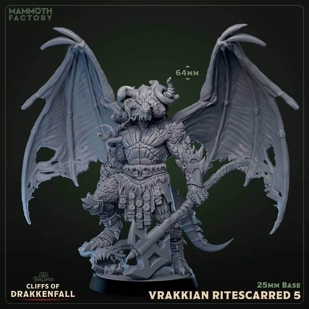 Vrakkian Ritescarred: Sculpt 5 (Male Winged Dragonborn Barbarian) - 