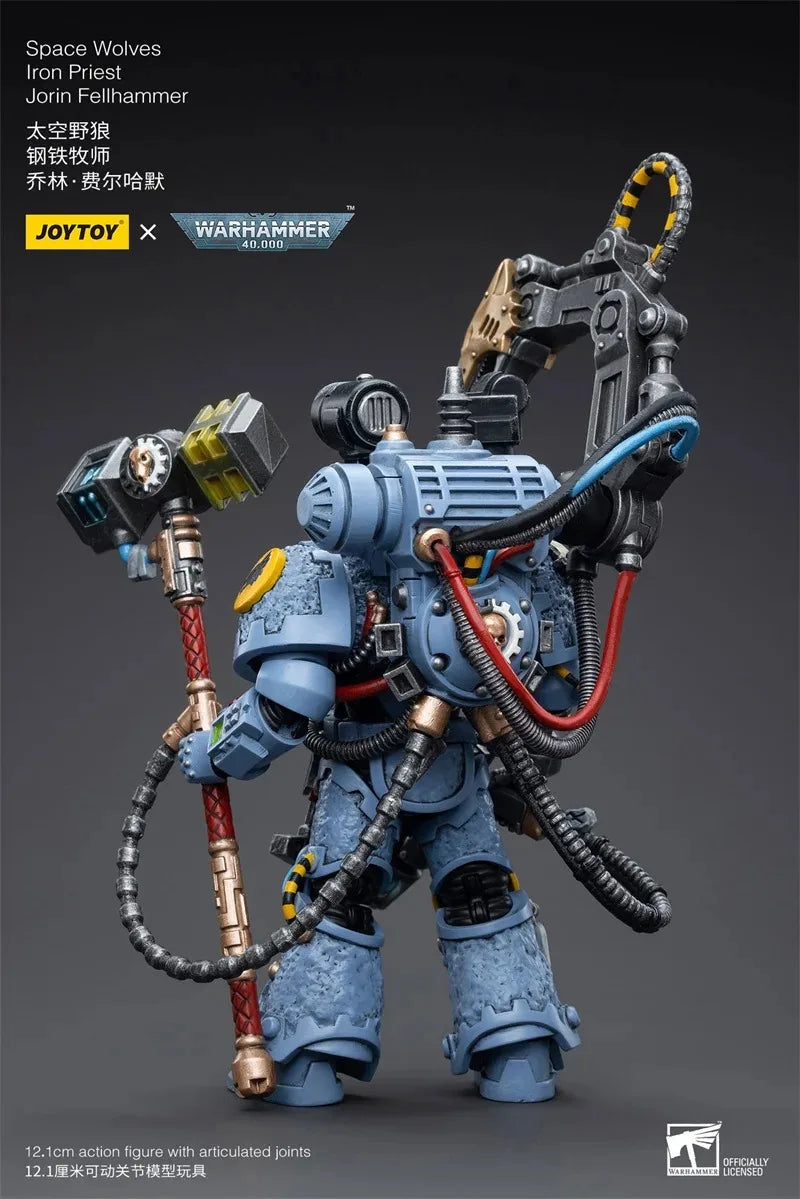 Warhammer 40K 1/18 Action Figures Space Wolf Steel Reverend Jolin Felhammer for 3.75Inch Game Soldier Action Figure Toys