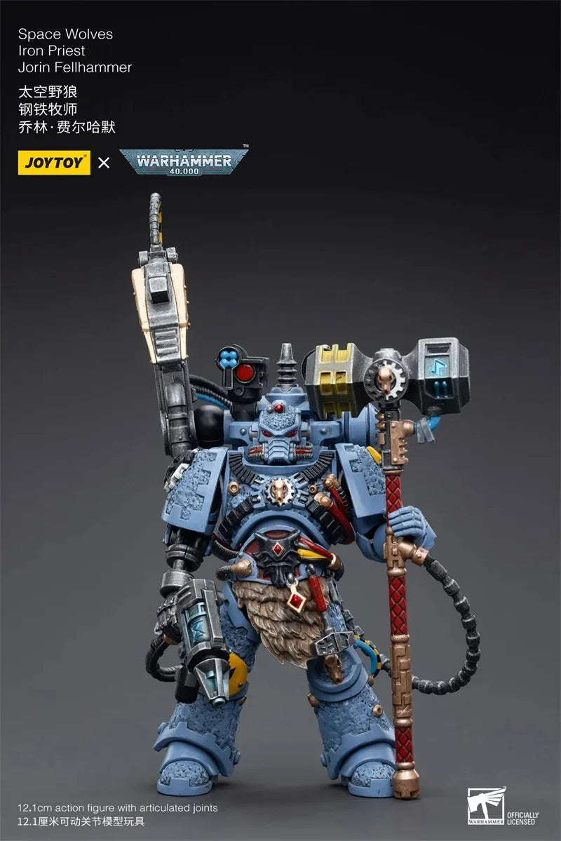 Warhammer 40K 1/18 Action Figures Space Wolf Steel Reverend Jolin Felhammer for 3.75Inch Game Soldier Action Figure Toys