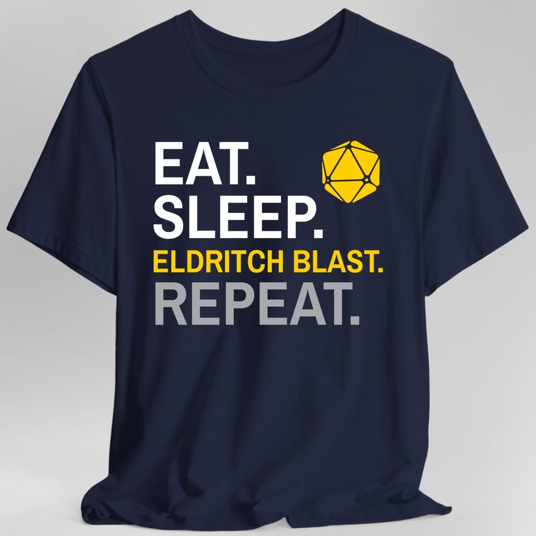 Warlock Class T-Shirt – 'Eat, Sleep, Eldritch Blast, Repeat'
