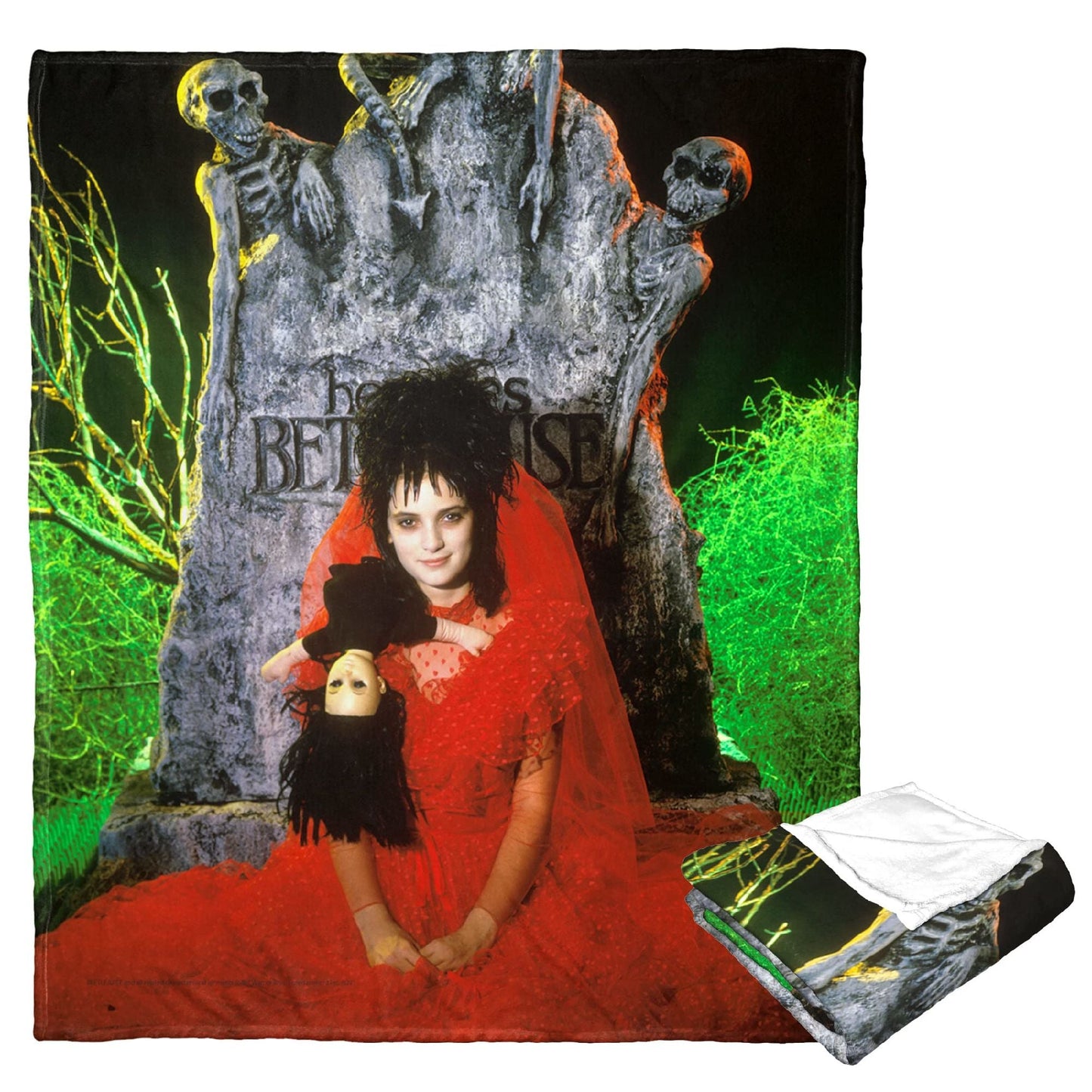 WB Beetlejuice, Here Lies Beetlejuice, Silk Touch Throw 50" x 60"