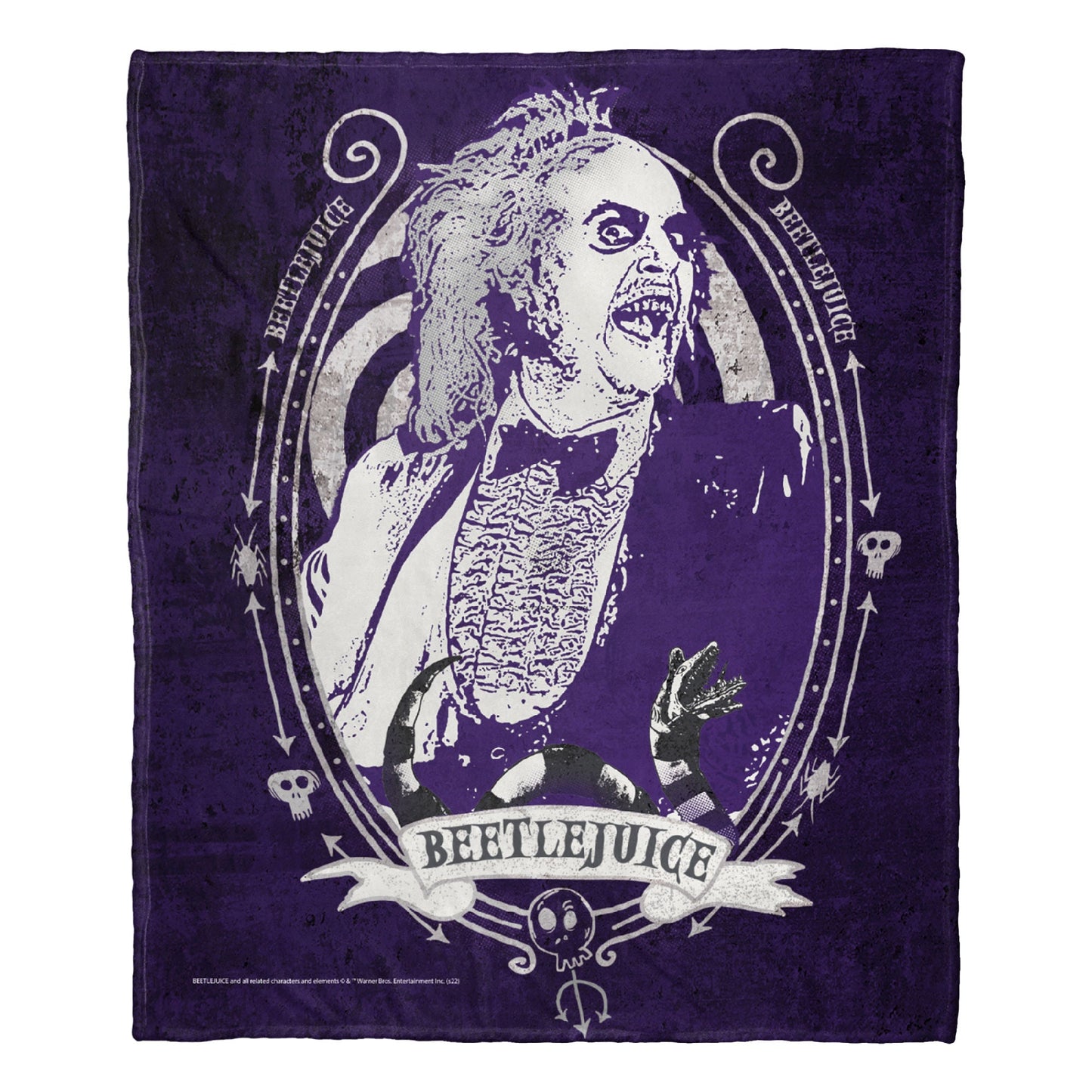 WB-Beetlejuice, Purple Beetle, Silk Touch Throw, 50" x 60"