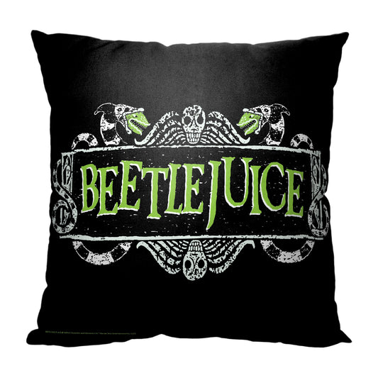 WB-Beetlejuice, Title Printed Throw Pillow, 18"x18"