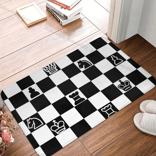 Welcome Bathroom Mat Chess Doormat Kitchen Carpet Outdoor Rug Home Decoration