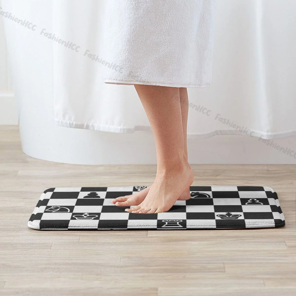 Welcome Bathroom Mat Chess Doormat Kitchen Carpet Outdoor Rug Home Decoration