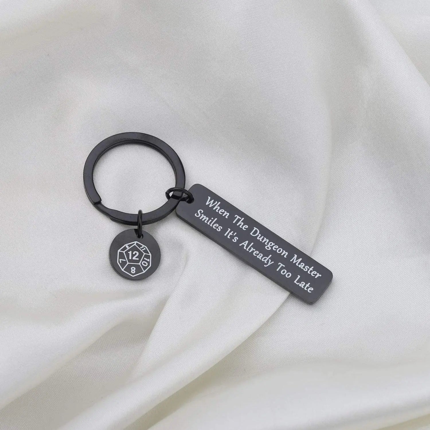 When The Dungeon Master Smiles It's Already Too Late Keychain Funny DND Gifts for Dungeon Master Fan D&D Gamers Boyfriend Gifts