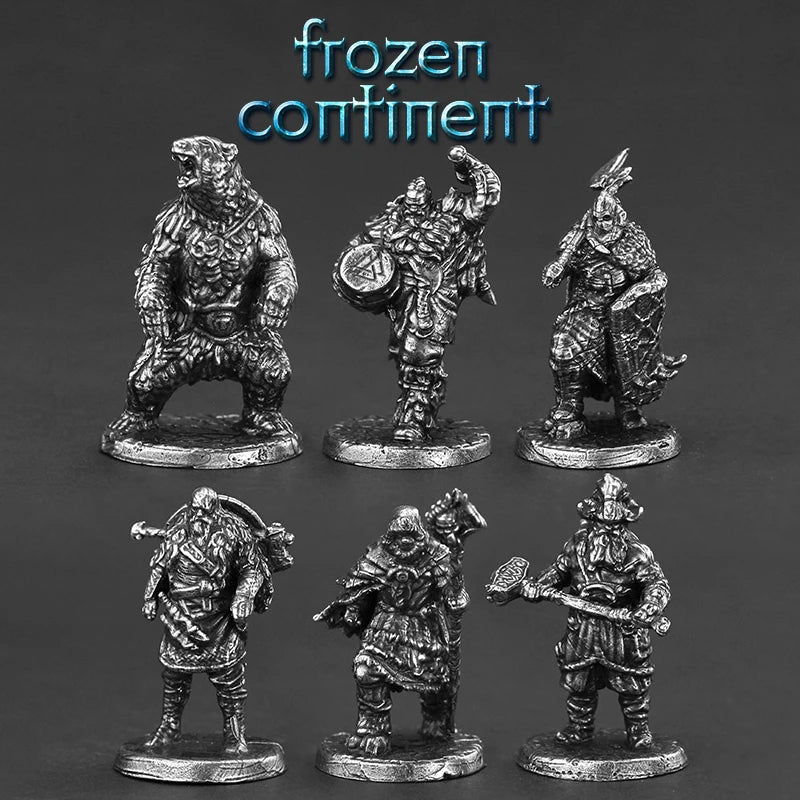 White copper metal frozen Continental Army soldier man model hand-made desktop game chess piece ornaments car accessories