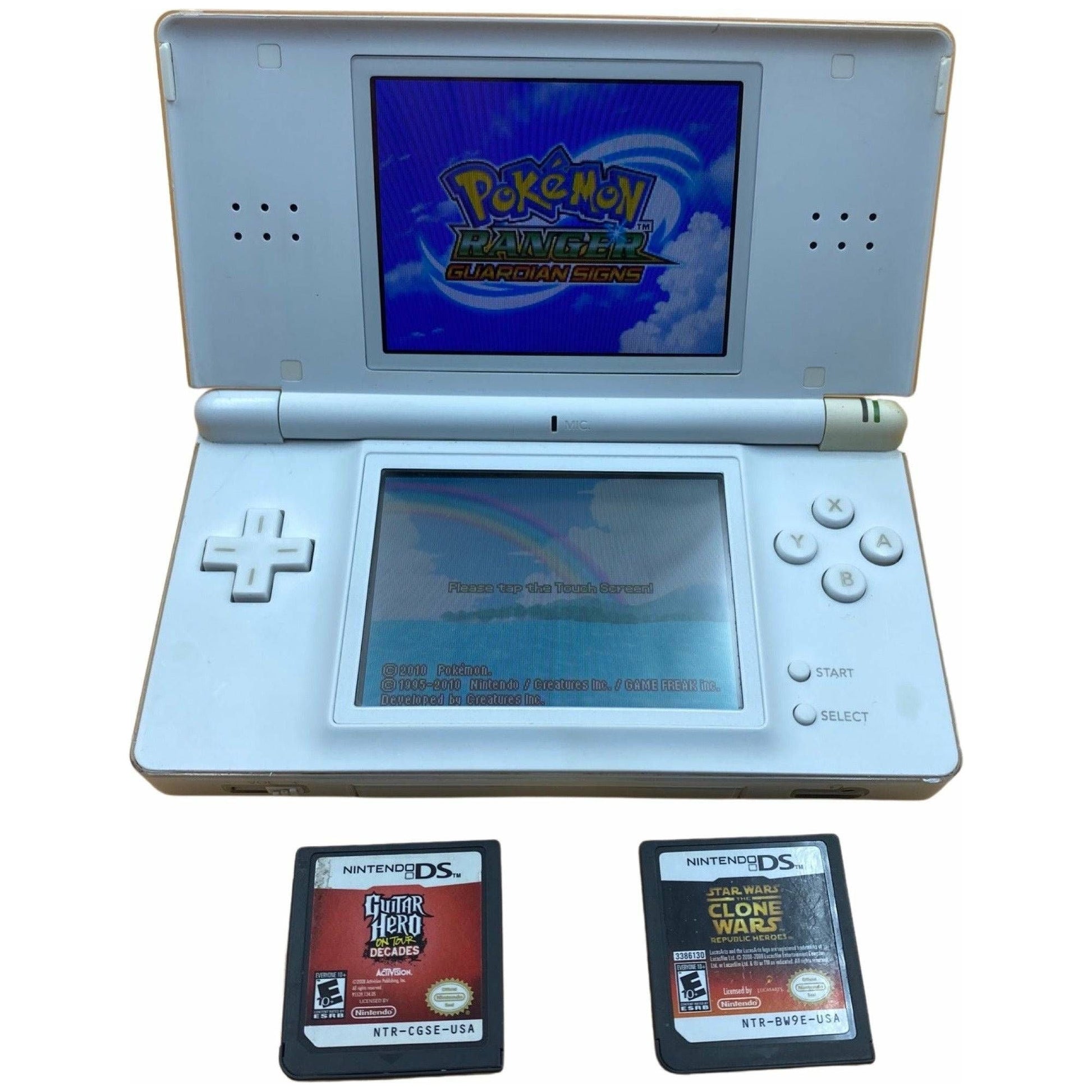 White Nintendo DS Lite (With Pokemon Ranger: Guardian Signs)