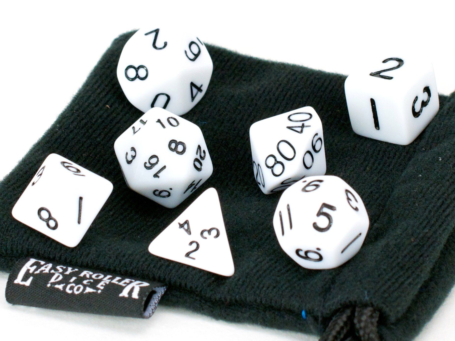 White Opaque Dice - 7 Piece Set