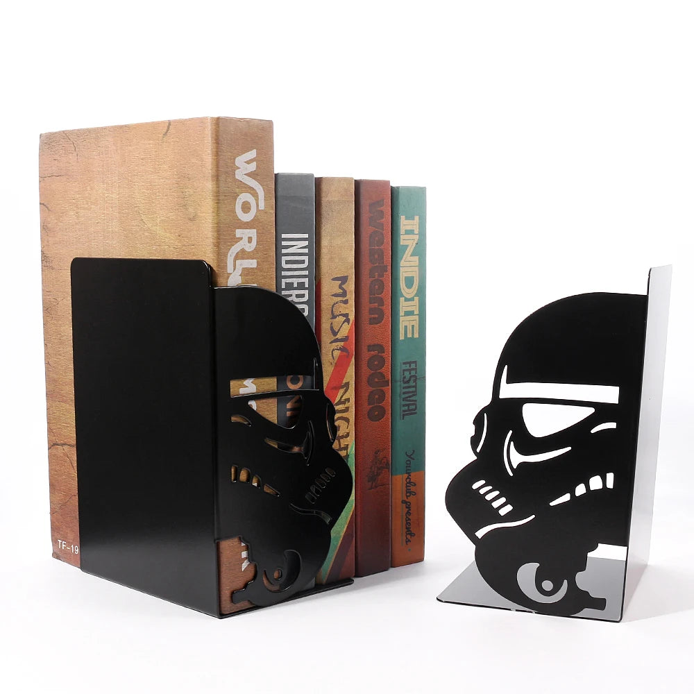 White Troopers Book Ends Organizer Book Iron Bookends Heavy Book Stand Shelf Book rack Stand Iron Home Desk Stationery