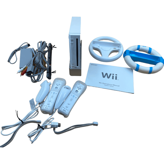 White Wii System Steering Wheel Bundle