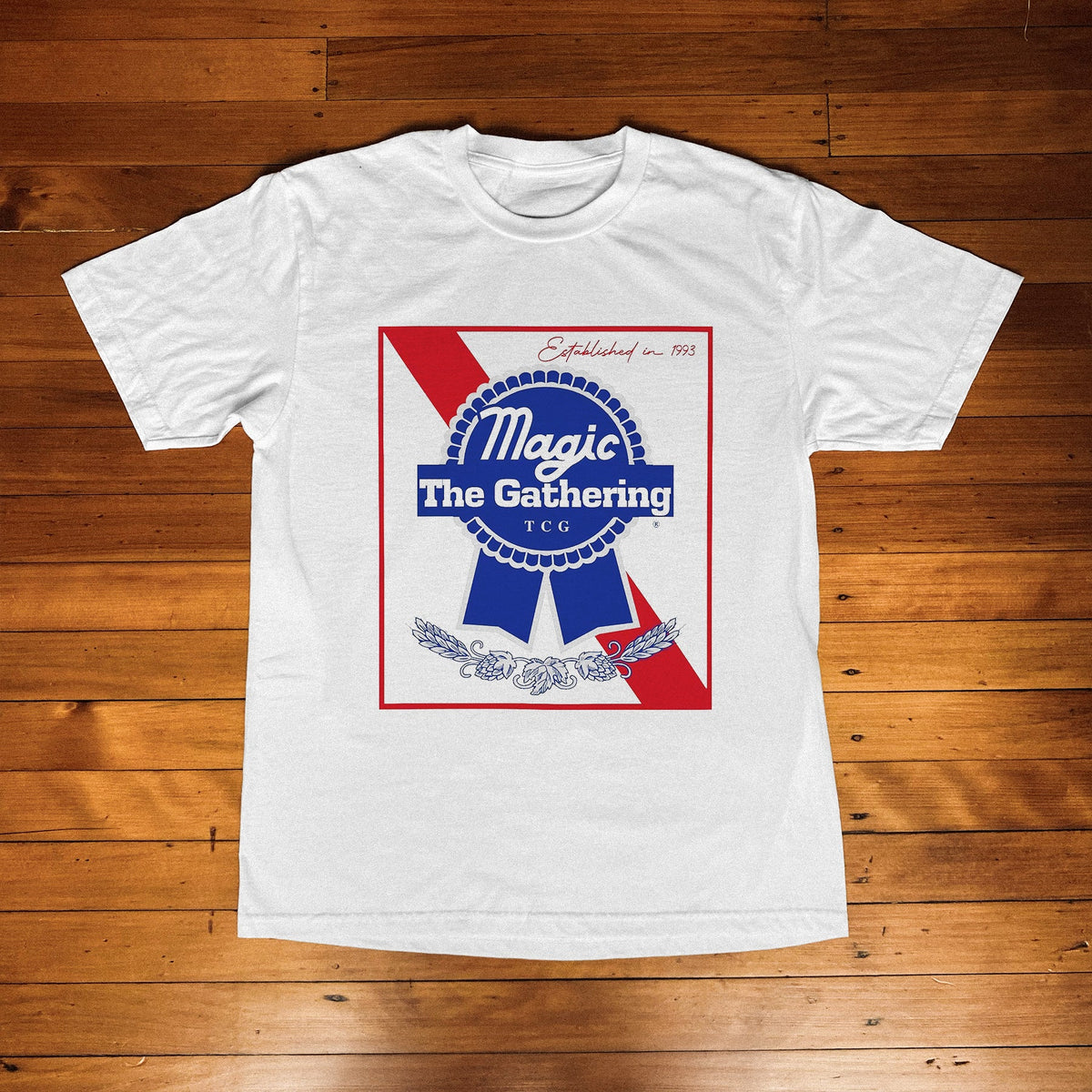 Magic the Gathering Pabst Parody White Tee