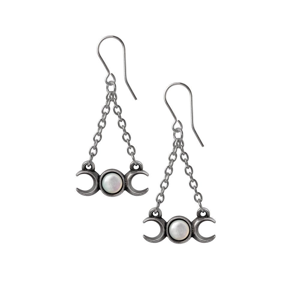 Wiccan Moon Dropper Earrings