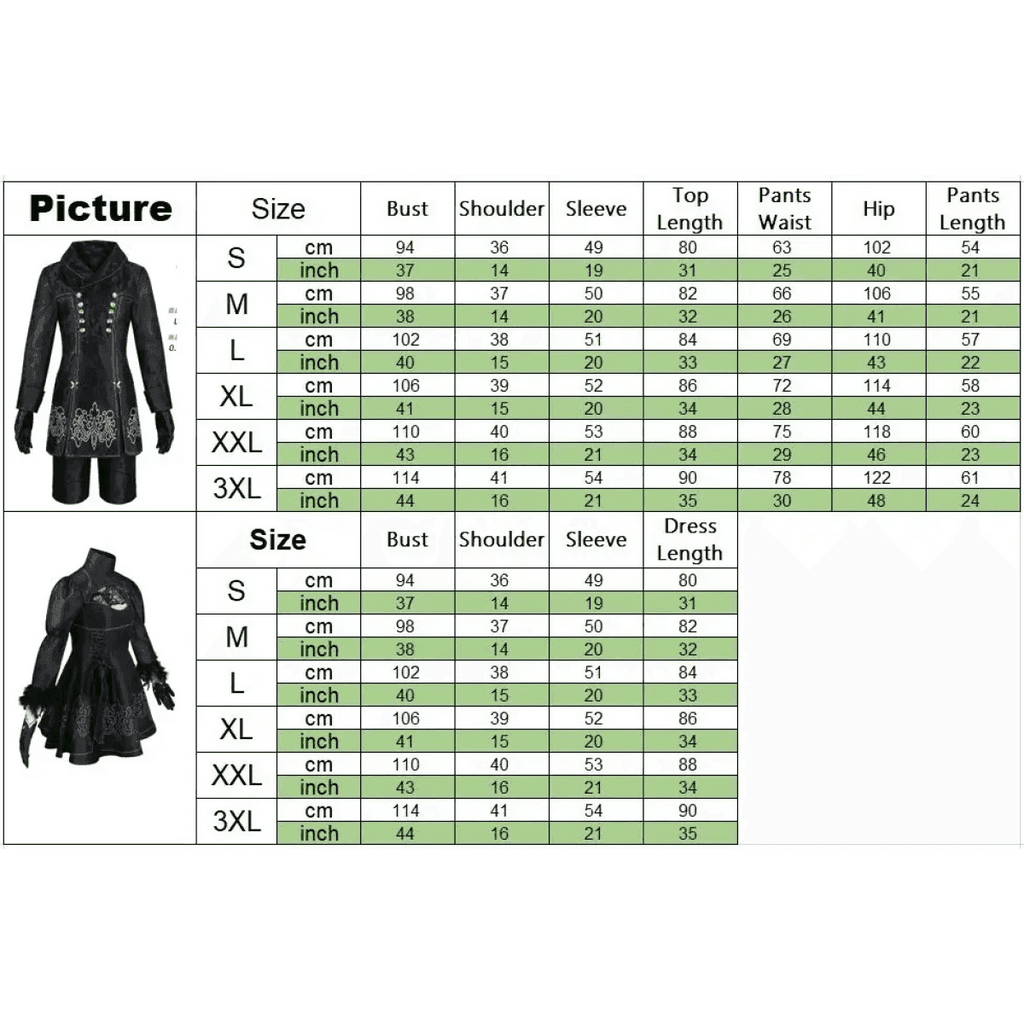 NieR: Automata 9S & 2B Cosplay Costume with Wig and Accessories - 9S Wig Only / S