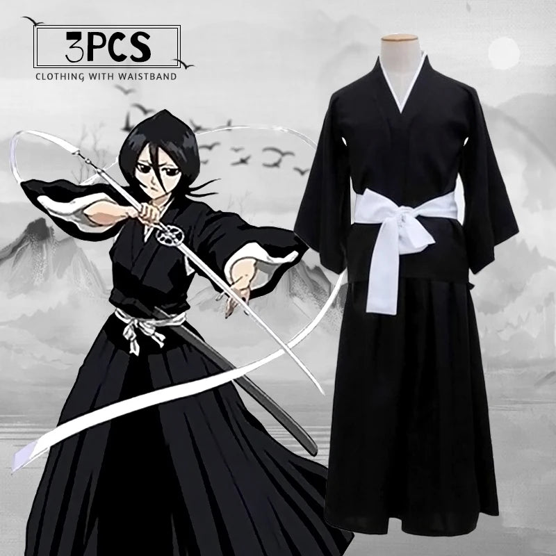 Wiltshire-Costumes de Cosplay Kuchiki Rukia, Kurosaki Ichigo Die Pa Soul Society, Kimono Kendigami, Tenue Complète, Guerre de Sa