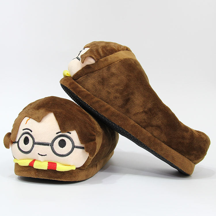 Winter Cartoon Harry Potter Animation Home Couple Warmth Thickening Month Shoes Indoor Mom Breathable Cotton Slippers