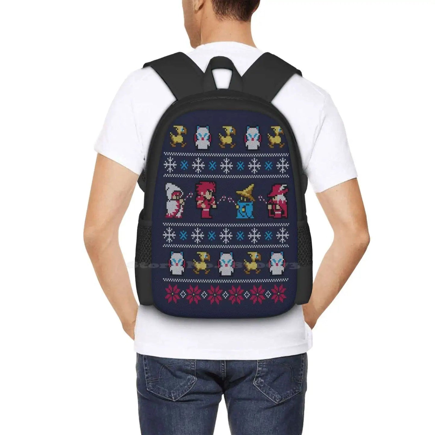 Winter Fantasy School Bag Big Capacity Backpack Laptop Video Games Videogame Gaming Gamer Old School Video Game Final Fantasy