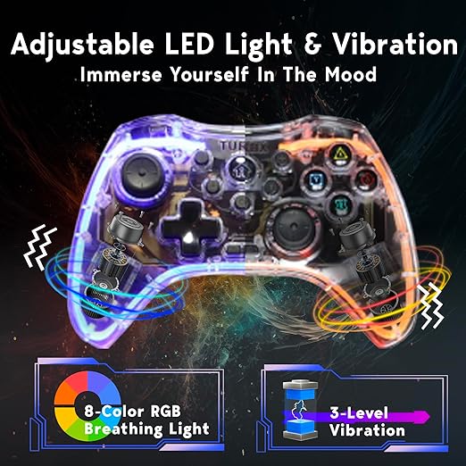 7-in-1 Multi-Platform Wireless Game Controller Set - LED RGB Breathing Lights