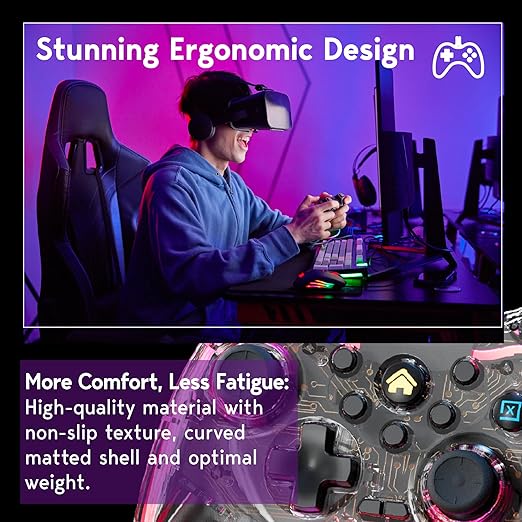 7-in-1 Multi-Platform Wireless Game Controller Set - LED RGB Breathing Lights